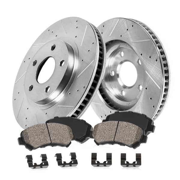 Ceramic Brake Pad and Drilled / Slotted Rotor Kit